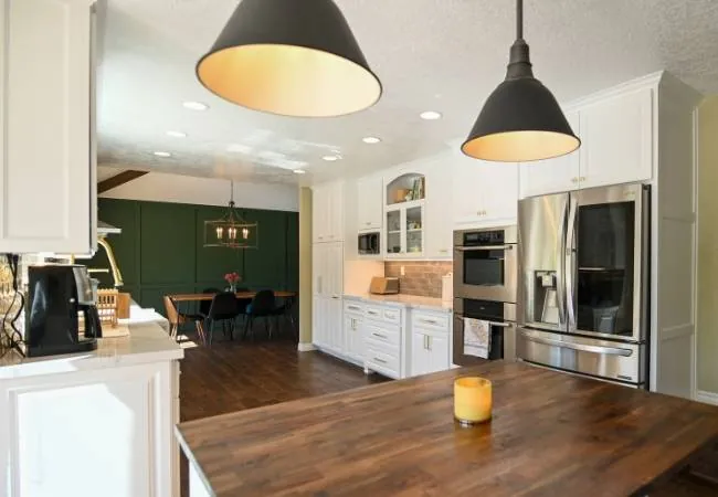 Kitchen remodel installation and assembly work by skilled workers in the San Fernando Valley