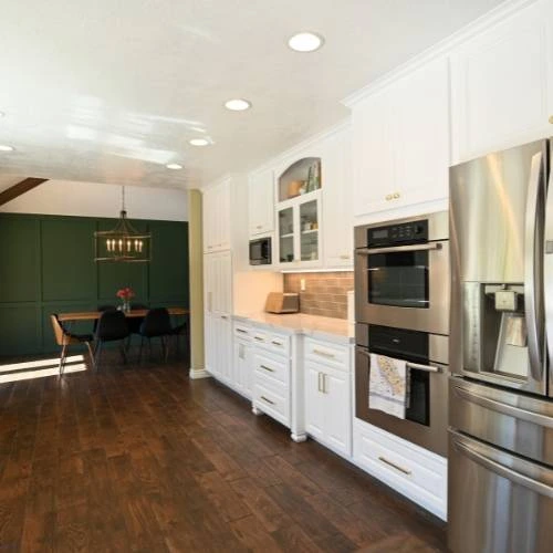 Kitchen countertop installation during a Winnetka kitchen remodel