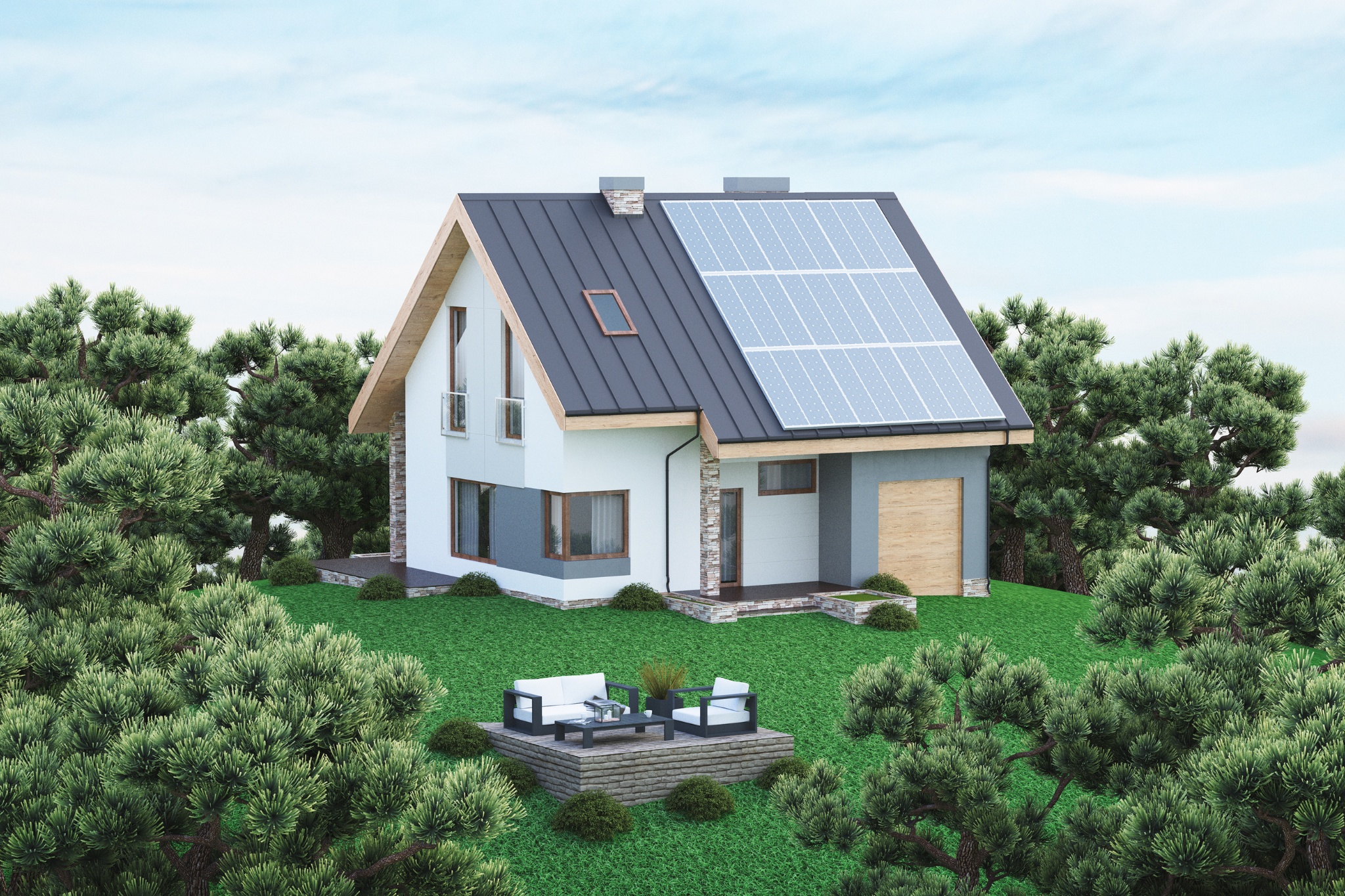 Green building benefits highlighted by sustainable architecture and energy efficiency in residential design