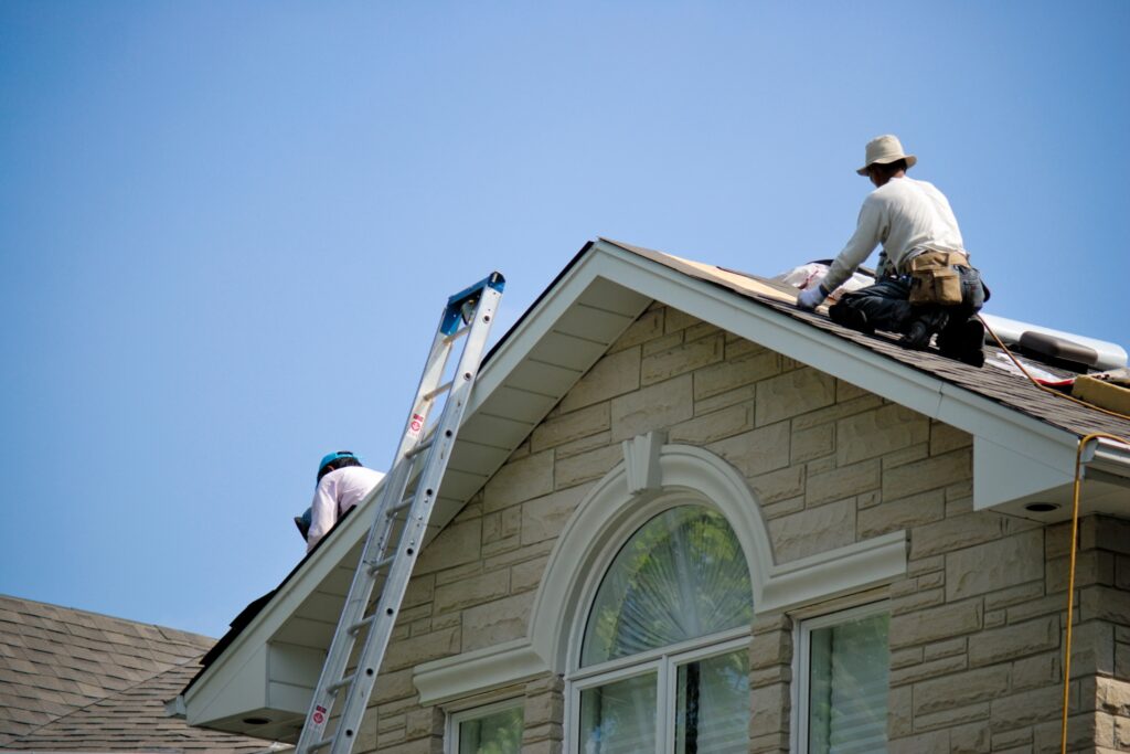 home renovation by replacing the roof on a house 