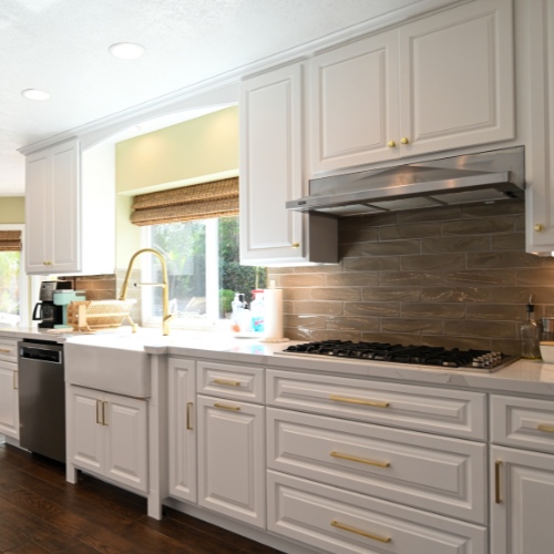 Stunning luxury kitchen remodeling featuring an open concept design and modern finishes